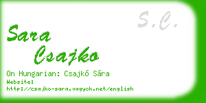 sara csajko business card