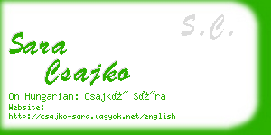 sara csajko business card